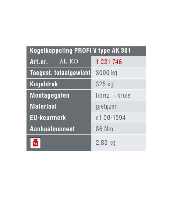 AL-KO Kogelkoppeling AK 301 Profi Ø50mm