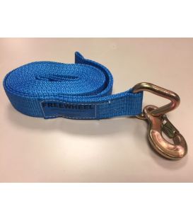 Lierband nylon blauw 5000kg met triangel ooghaak 5,5 mtr. 